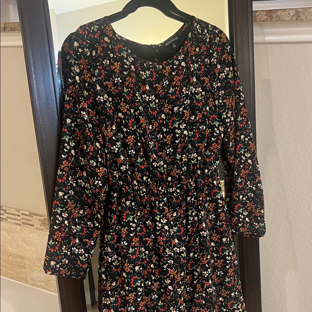 J. Crew Floral Mini Dress - Black and Multicolor